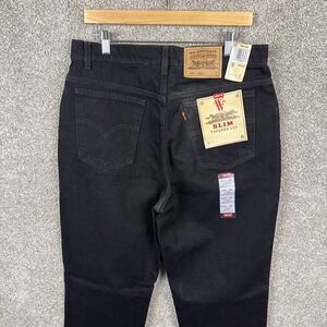 Vintage Levi's 921 Orange Tab Black Jeans Tapered Fit Leg Womens 16 Long (33x33)